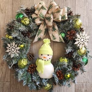 Handmade Winter Wonderland Snowman Wreath